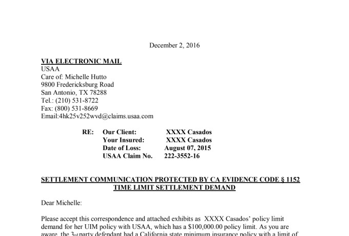 draft strong policy limit and uim demand letter